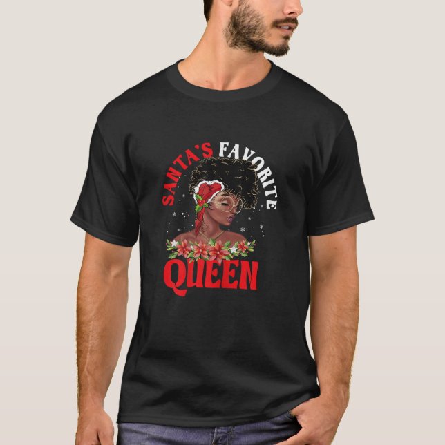 Womens Santas Favourite Queen Pyjamas Funny Xmas W T-Shirt (Front)