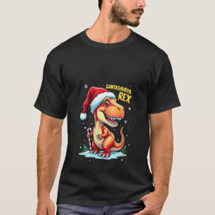 Womens Santasaurus Rex Funny Dinosaur xmas Santa H T-Shirt