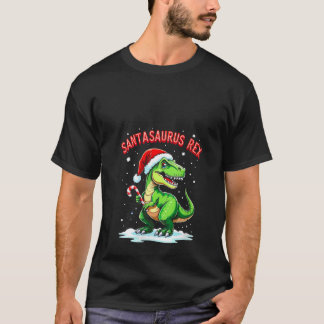 Womens Santasaurus Rex Funny Dinosaur xmas Santa H T-Shirt