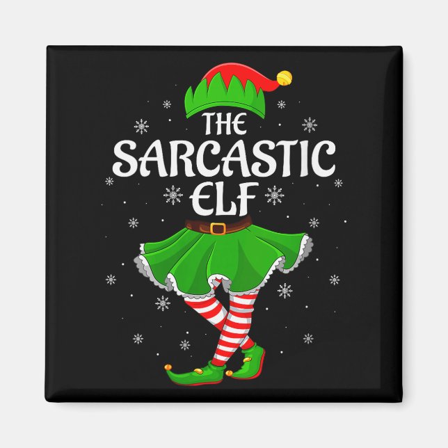 Womens Sarcastic Elf Christmas Family Girls Women  Magnet (Front)