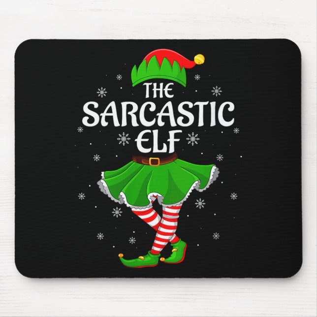 Womens Sarcastic Elf Christmas Family Girls Women  Mouse Mat (Front)