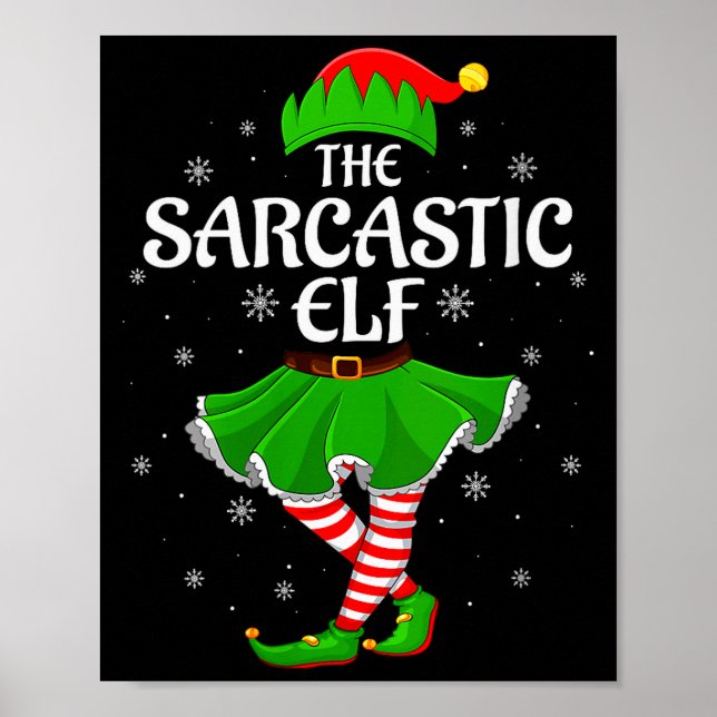Womens Sarcastic Elf Christmas Family Girls Women  Poster (Front)