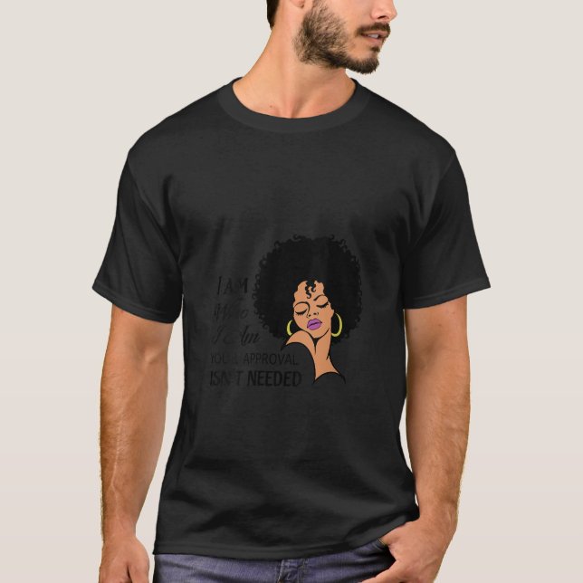 Womens Sassy African American Woman Curly Afro Bla T-Shirt (Front)
