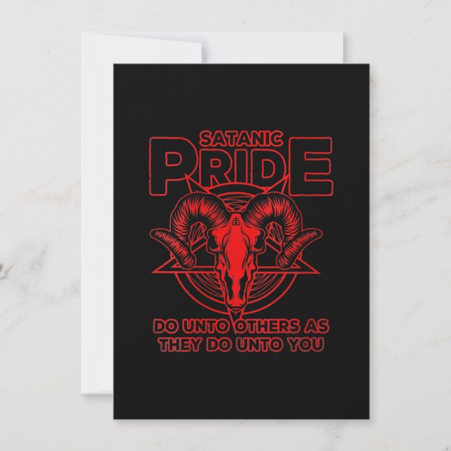 Womens Satanic Pride Satanism Pagan Goat Satan Invitation (Front)
