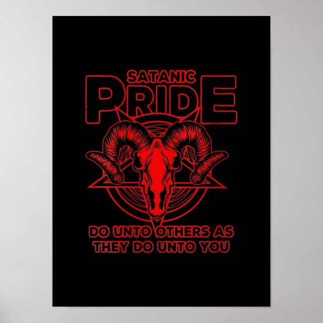 Womens Satanic Pride Satanism Pagan Goat Satan Poster (Front)