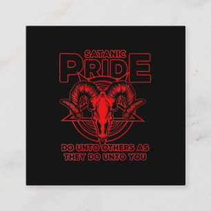 Womens Satanic Pride Satanism Pagan Goat Satan Square Business Card