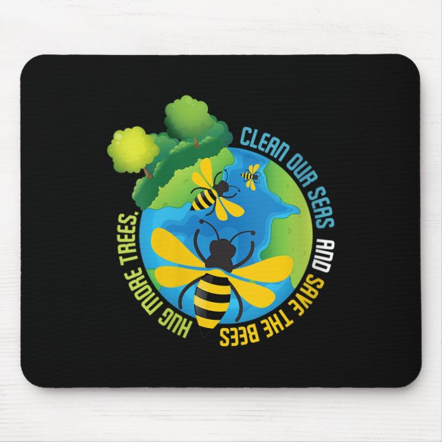 Womens Save The Bees - Environmental Protection Mouse Mat (Front)