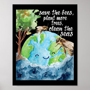 Womens Save The Bees - Environmental Protection Poster