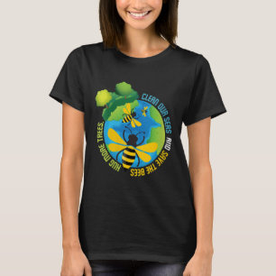Womens Save The Bees - Environmental Protection T-Shirt
