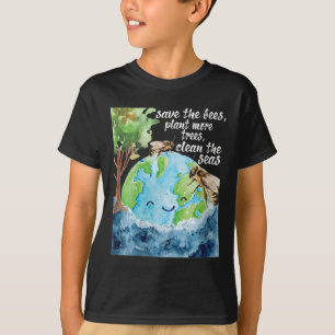 Womens Save The Bees - Environmental Protection T-Shirt
