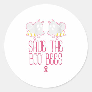 Womens Save The Boo Bees Breast Cancer Aware Classic Round Sticker
