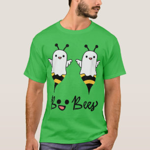 Womens Scary Halloween design broom boo bee T-Shir T-Shirt