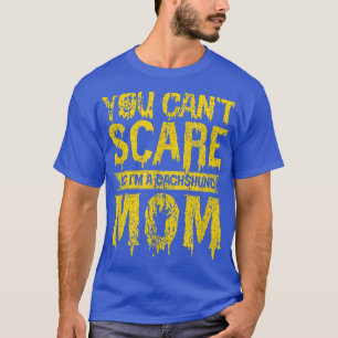 Womens Scary Halloween design broom dachshund mon1 T-Shirt