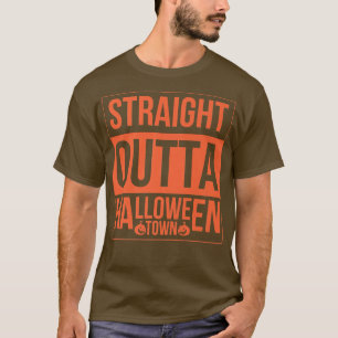 Womens Scary Halloween design broom engraved pumpk T-Shirt