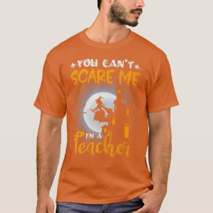 Womens Scary Halloween design broom moon witch tea T-Shirt