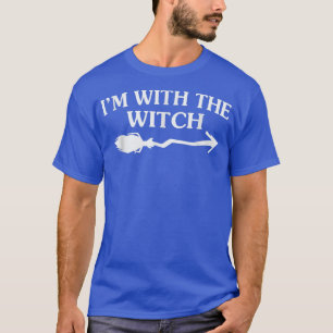 Womens Scary Halloween design broom witch T-Shirt