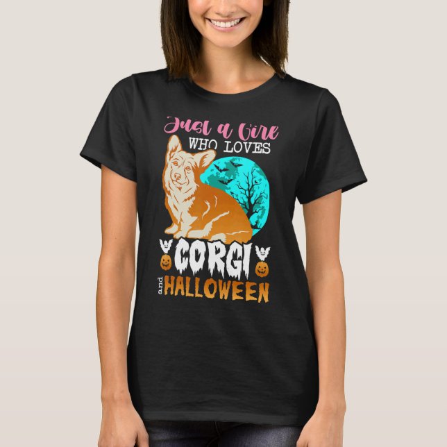 Womens Scary Halloween dog corgi holder T-Shirt (Front)