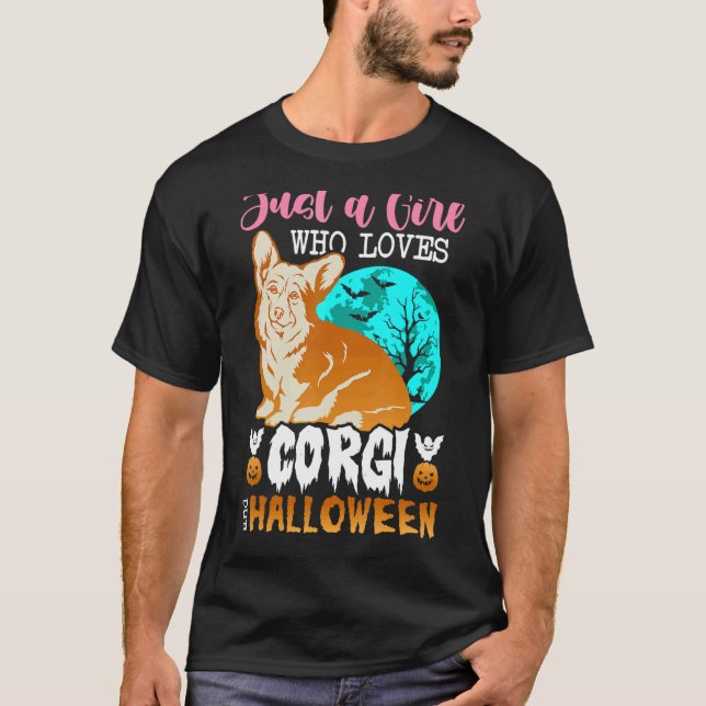 Womens Scary Halloween dog corgi holder T-Shirt (Front)