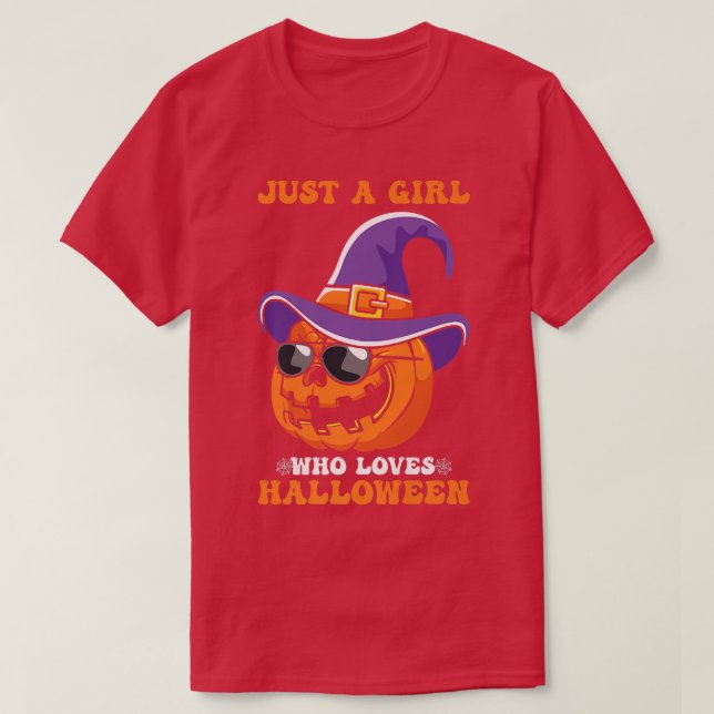Womens Scary Halloween heart design broom pumpkin  T-Shirt (Design Front)