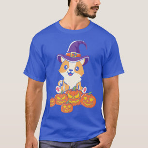 Womens Scary Halloween heart design broom pumpkin T-Shirt