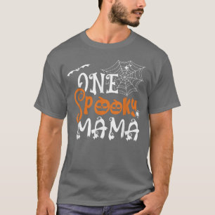 Womens Scary Halloween heart spooky mama T-Shirt