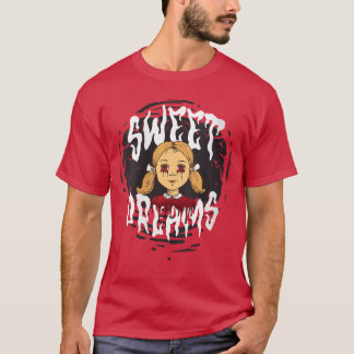 Womens Scary Horror Movie Puppet Blood Sweet Dream T-Shirt