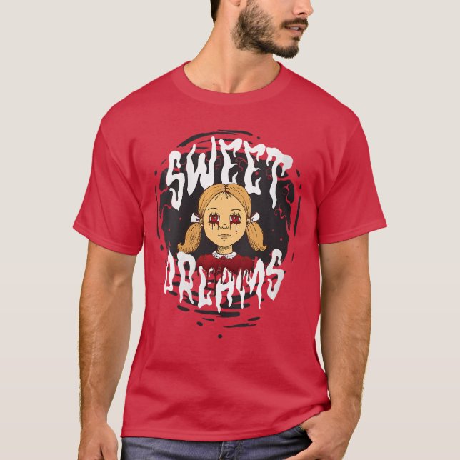 Womens Scary Horror Movie Puppet Blood Sweet Dream T-Shirt (Front)
