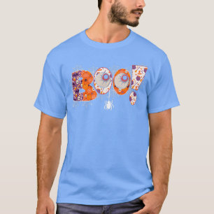 Womens Scary spooky Halloween design Boo T-Shirt