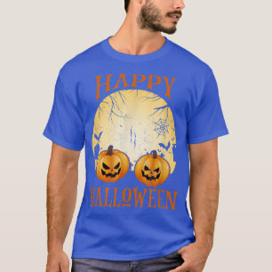 Womens Scary spooky Halloween moon haunted castle T-Shirt