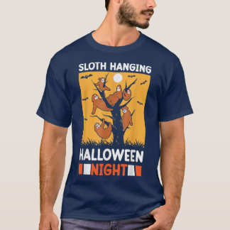 Womens Scary spooky sloth hanging halloween night T-Shirt