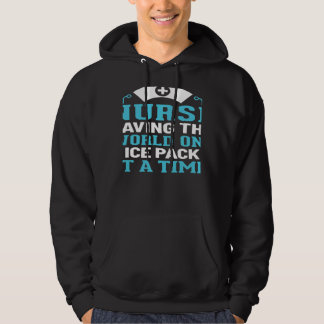 Womens School Nurse Saving The World One Ice Pack  Hoodie