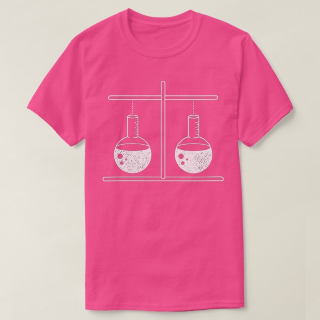 Womens Science Chemistry Round Bottom Flasks VNeck T-Shirt (Design Front)
