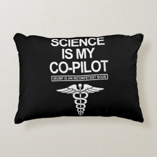 Womens Science Is My Co-Pilot Funny Gift Decorative Cushion