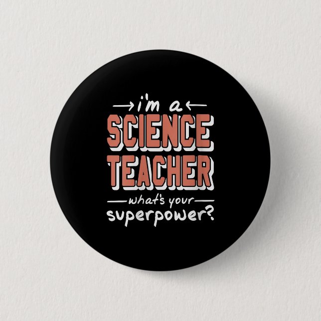 Womens Science Teacher Superwer Funny Nerd Pride V 6 Cm Round Badge (Front)