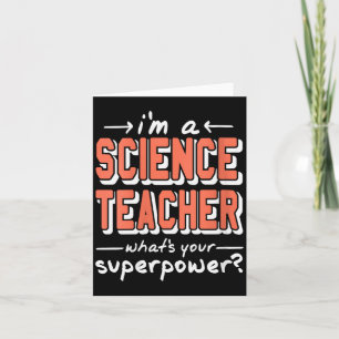 Womens Science Teacher Superwer Funny Nerd Pride V Card
