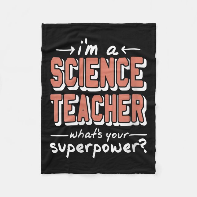 Womens Science Teacher Superwer Funny Nerd Pride V Fleece Blanket (Front)