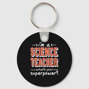 Womens Science Teacher Superwer Funny Nerd Pride V Key Ring