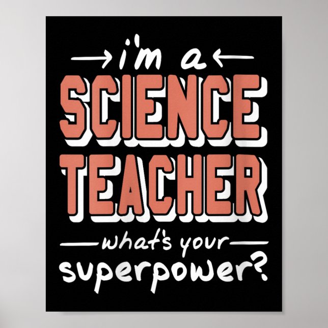 Womens Science Teacher Superwer Funny Nerd Pride V Poster (Front)