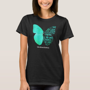 Womens Scleroderma Awareness Butterfly Teal Ribbon T-Shirt