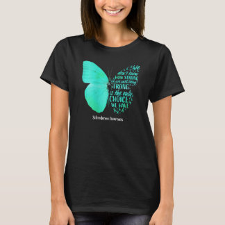Womens Scleroderma Awareness Butterfly Teal Ribbon T-Shirt