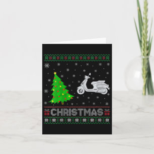 Womens Scooters Xmas Tree Lighting Ugly Christmas  Card