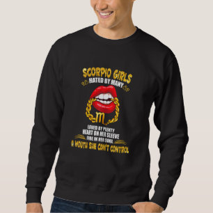 Womens Scorpio Girl Lip Gold Zodiac Sign A Mouth C Sweatshirt