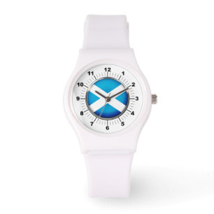 Women's Scotland Flag Sporty White Silicon Watch