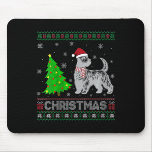 Womens Scottie Dog Xmas Tree Lighting Ugly Christm Mouse Mat
