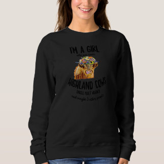 Womens Scottish Highland Cow Just A Girl Who Loves Sweatshirt