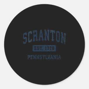 Womens Scranton Pennsylvania Pa Vintage Establishe Classic Round Sticker