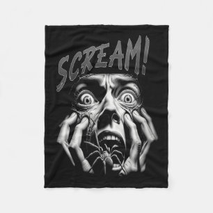 Womens Scream Horror Face Sder Terror Creepy Arach Fleece Blanket