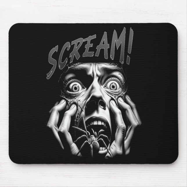 Womens Scream Horror Face Sder Terror Creepy Arach Mouse Mat (Front)