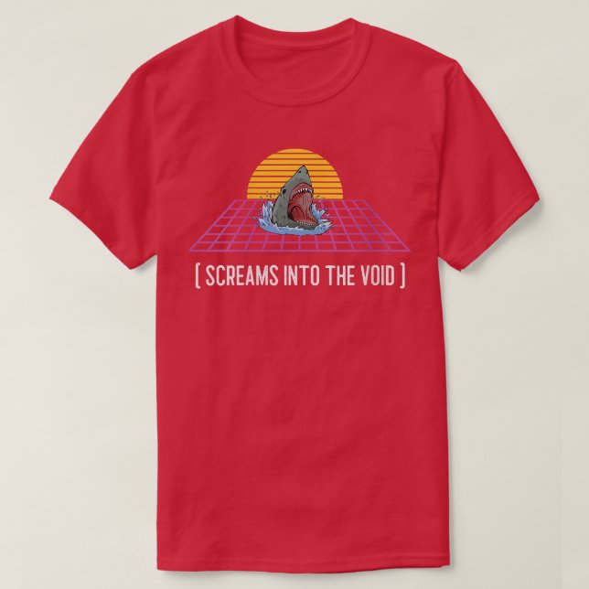 Womens Screaming Into The Void Shark Stressed Funn T-Shirt (Design Front)