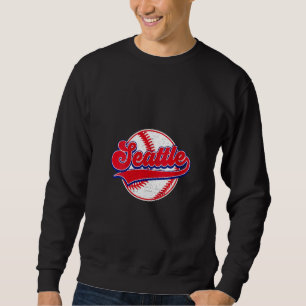 Womens Seattle Baseball Cityscape Distressed Men W Sweatshirt